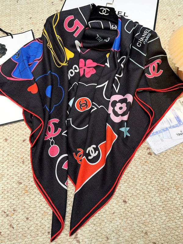 CHANEL 25S SCARF 140 CM IN CASHMERE SILK 943927