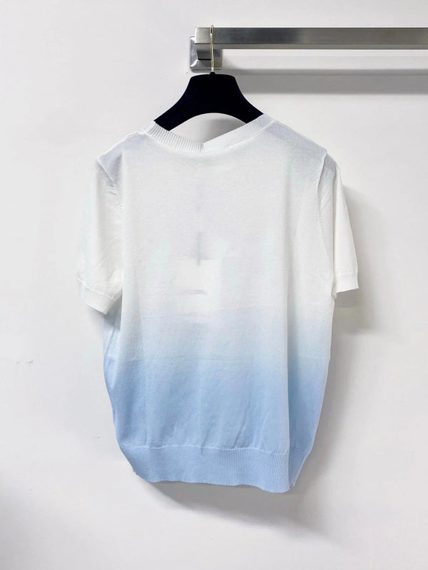 CD 2026 Short-Sleeve T-Shirt Embroidered Colorful Floral Tencel 479916