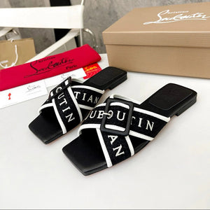 CL 2026 Crossimule Flat Slides Canvas Leather 780389