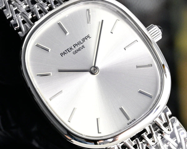 Patek Philippe Golden Ellipse 27mm Silver Dial Steel Strap