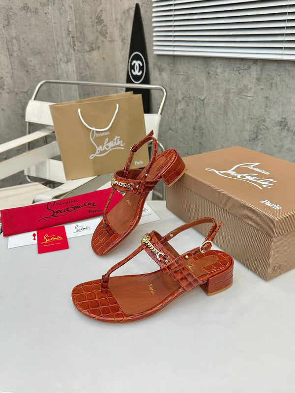 CL 2026 MJ Thong Sandals 25mm Croc-Effect Leather 780393