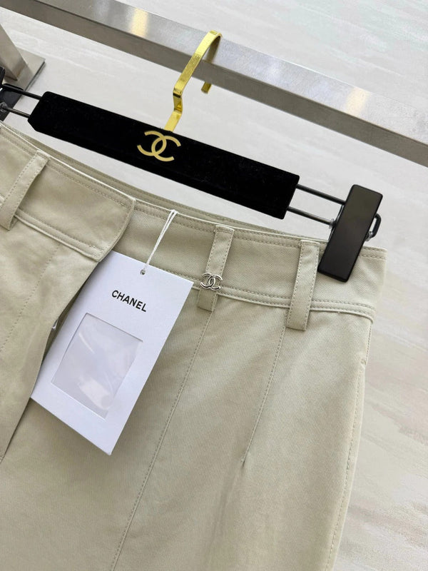 CC 2026 Light Apricot Wide-Leg Pants Cotton 379252