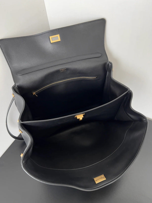 Balenciaga Medium Rodeo Bag 35 Black Calfskin Gold Hardware