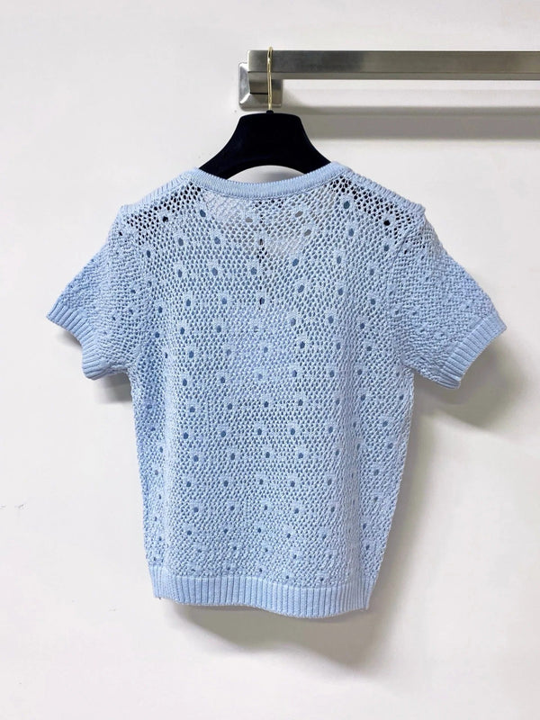 CC 2026 Short-Sleeved Shirts Crochet Logo Buttons 449828