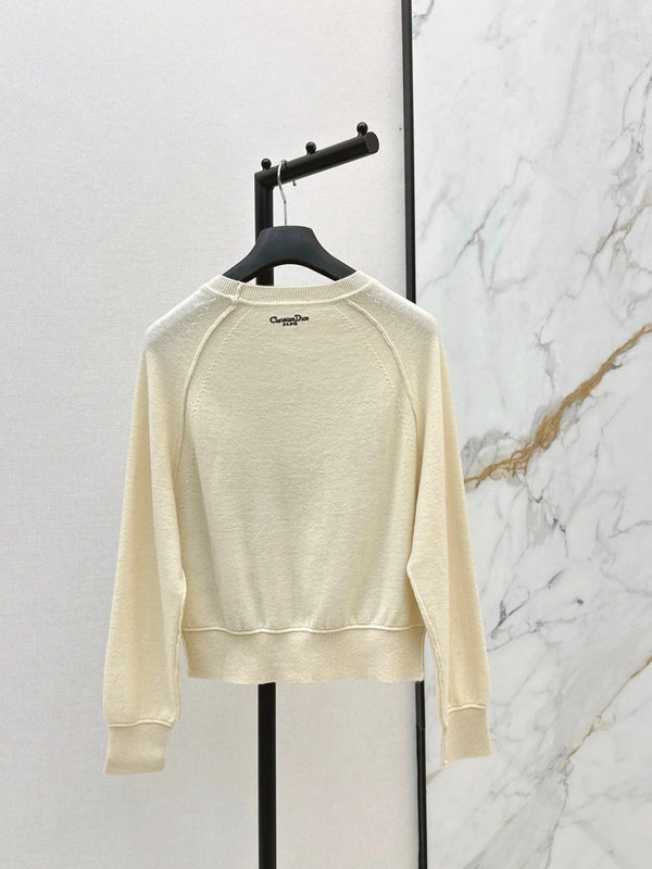 DIOR 25S FLORAL EMBROIDERED CASHMERE SWEATER 571