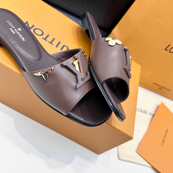 LV 26s V-Buck Sandals Chocolate Brown Calfskin 622403