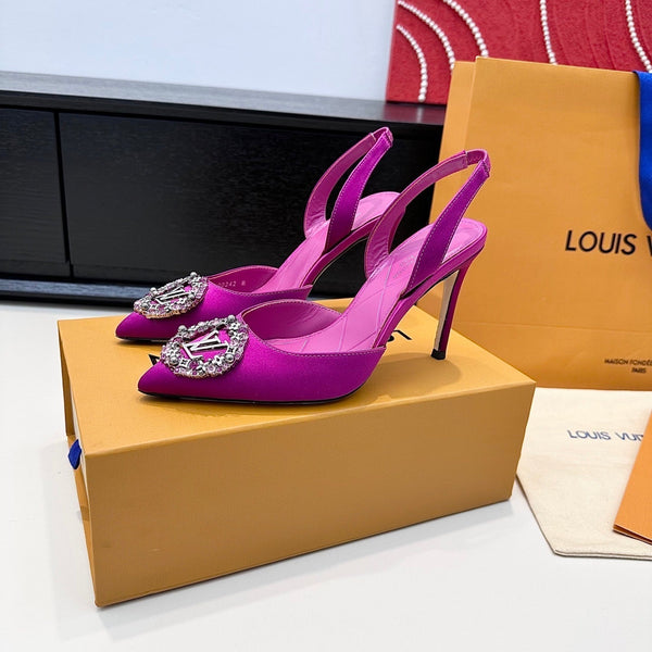 LV 26s Slingback 95 Fuchsia Pink Premium Satin 622450