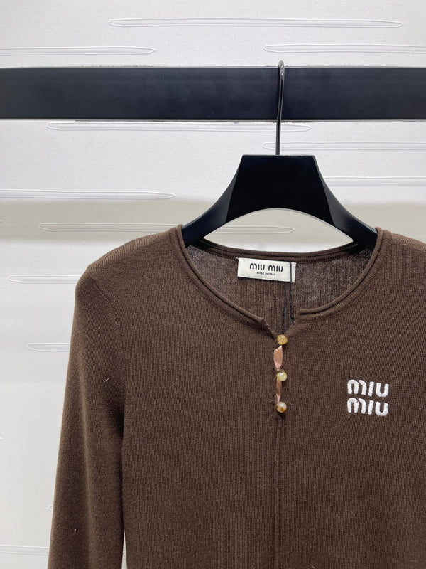 MIUMIU KNITTED LONG SLEEVE TOP STYLE 483