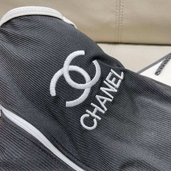 CC BIKINI SWIMSUIT SET IN BLACK AND WHITE TRIM 604255