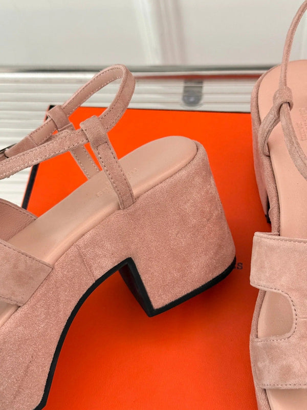 HM 25S JAM 30 HIGH-HEEL SANDAL IN PEACH PINK SUEDE