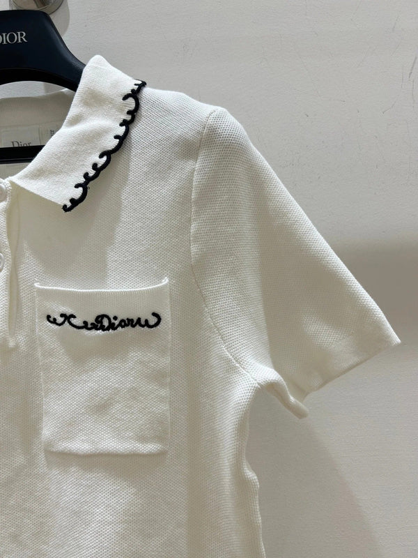 CD 2026 Short-Sleeved Tops Polo White Cotton 489142