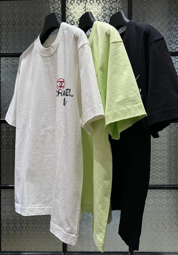 Chanel 2026 T-shirt Black White Green Cotton