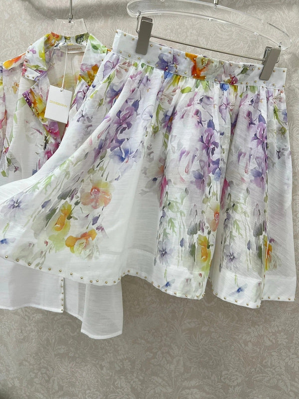 ZIMMERMANN SET OF SHORT-SLEEVE SHIRT AND TAILORED SHORTS 275122