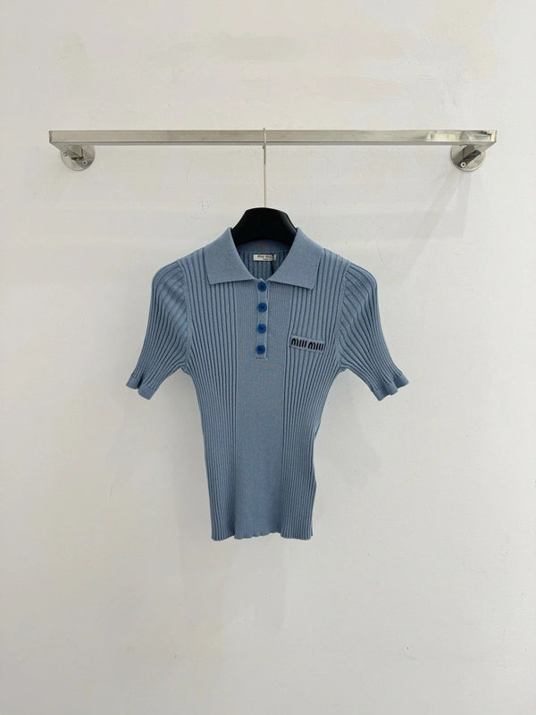 MIUMIU SHORT-SLEEVE POLO T-SHIRT STYLE 784