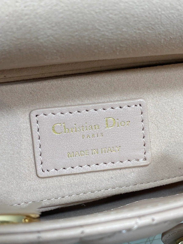 Dior 2026 Micro Lady D-Joy Bag 19cm Powder Pink Cannage Lambskin
