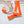 HM 26s 90 Double Sided Scarf White Orange Colorful Mulberry Silk 145756