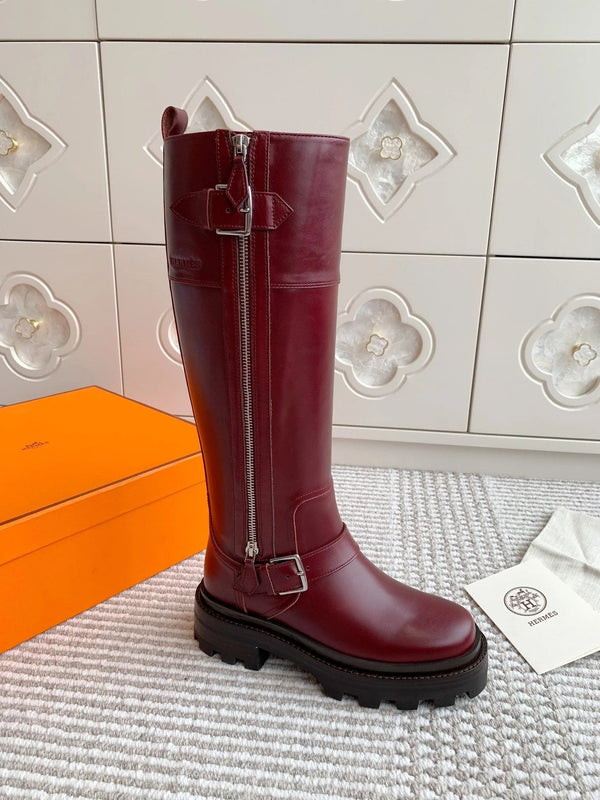HM JAIME BOOT IN BURGUNDY RED CALFSKIN