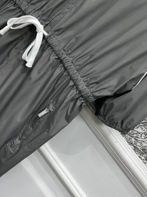 MIU 25S HOODED JACKET GREY IN NYLON 263119