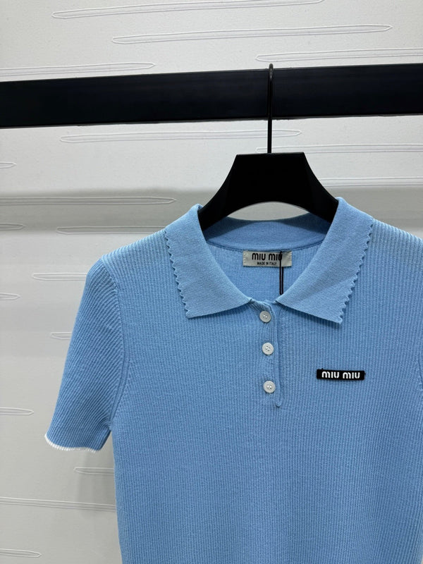 MIUMIU SHORT-SLEEVE KNIT POLO 269421