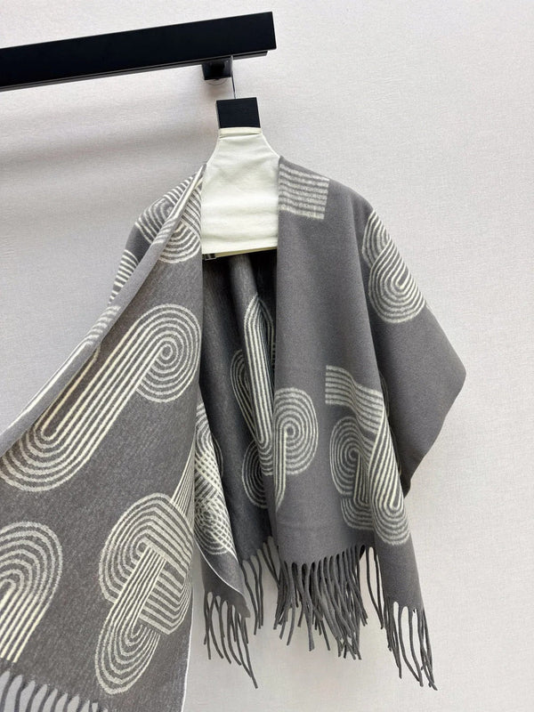 HERMES 25S JACQUARD CAPE COAT 320