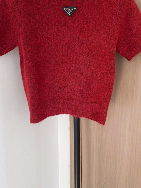 PRADA 25S SHORT-SLEEVE KNIT TOP 393