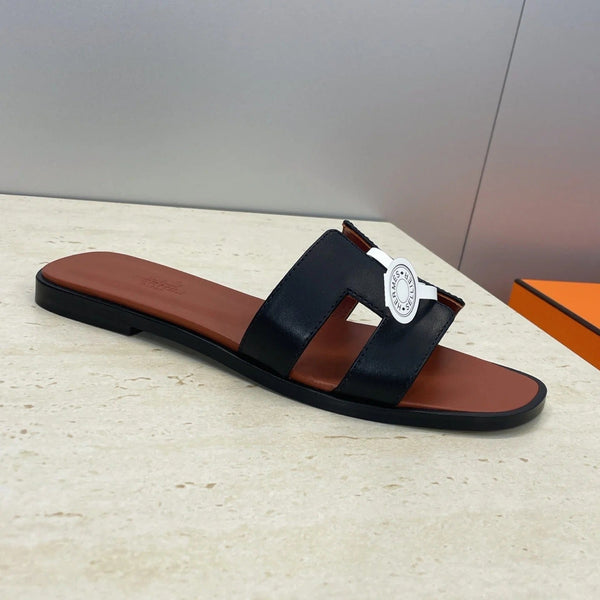 HM 26ss Oran Sandals Brown Black Calfskin 607221