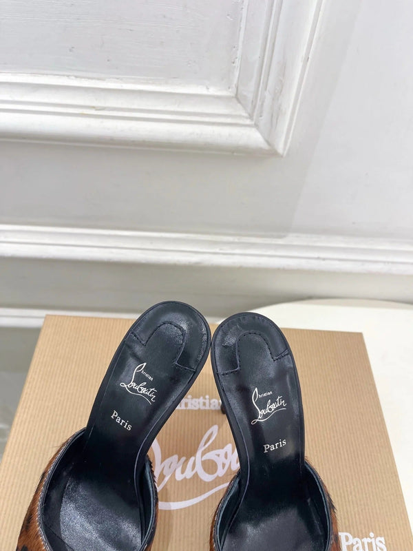 CL 26SS Slingback 100 Dark Brown Black Leopard Leather 586570
