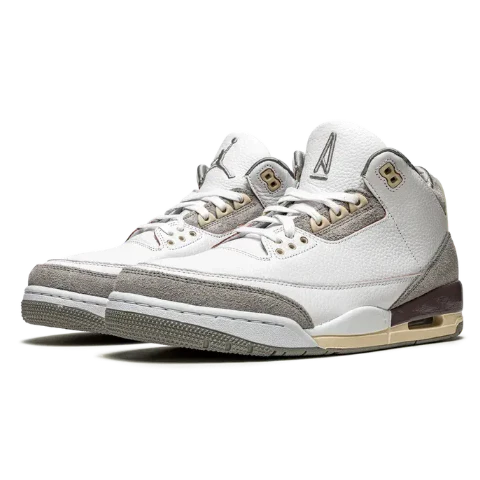 Nike Air Jordan 3 Retro White Gray Brown Suede Leather