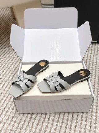 YSL 26ss Melody Stiletto Flat Slippers Calfskin