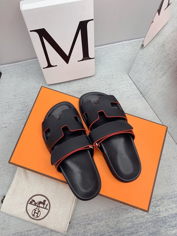 Chypre Sandal Black with red trim
