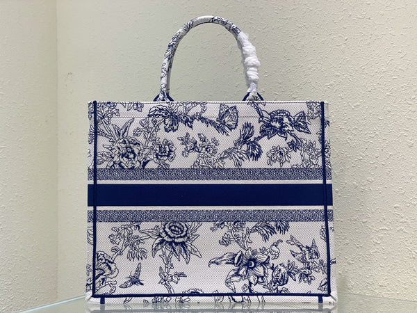 Large CD Book Tote 42cm Jardin Botanique Blue