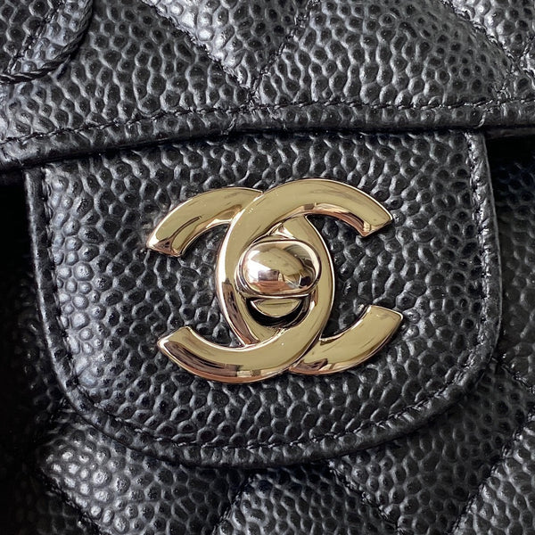 Medium Classic Flap Bag 23cm Black Caviar Silver Hardware