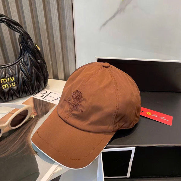 LP Baseball Cap in Brown Cotton